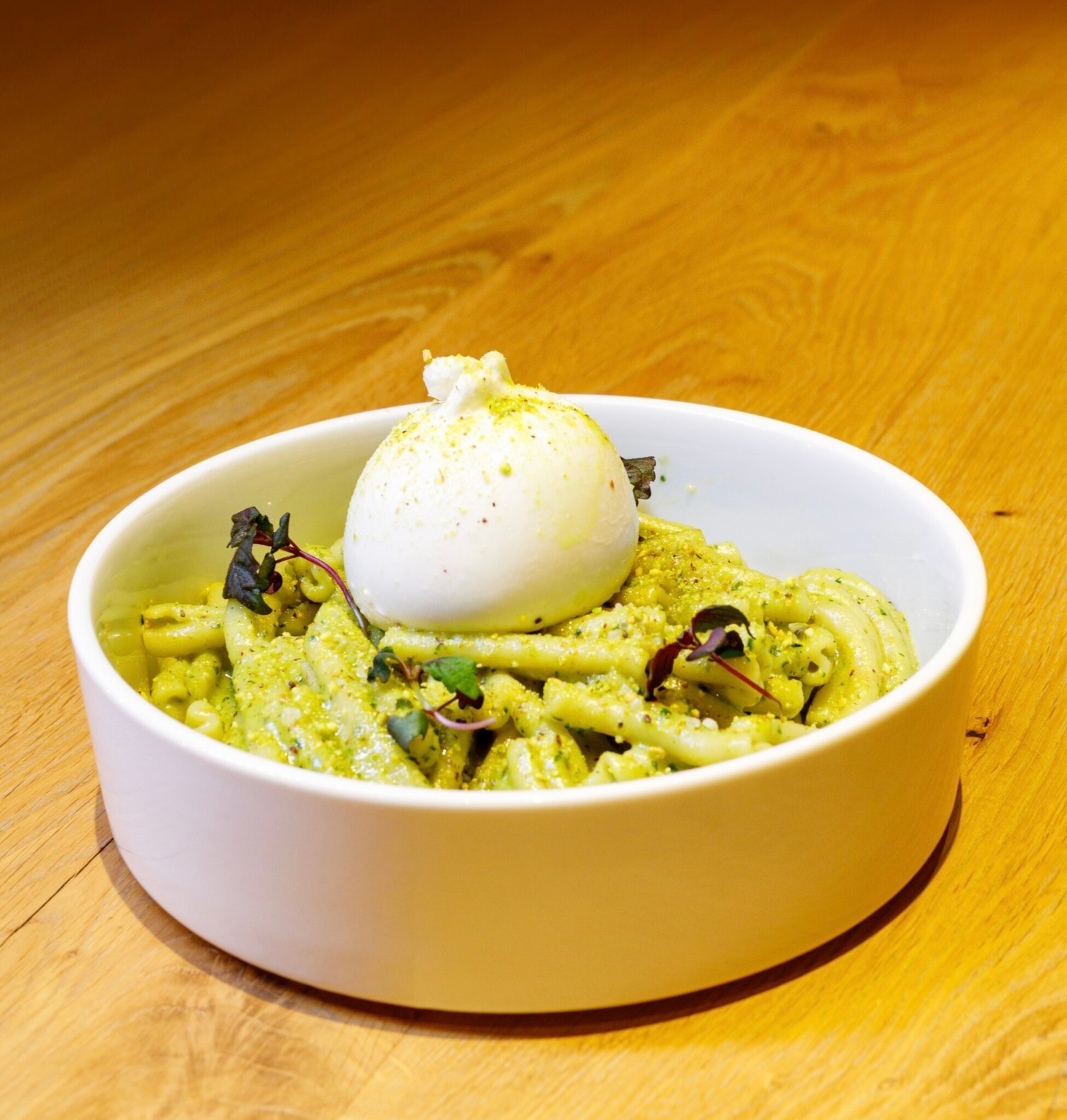 Pistachio Basil Pesto with Burrata